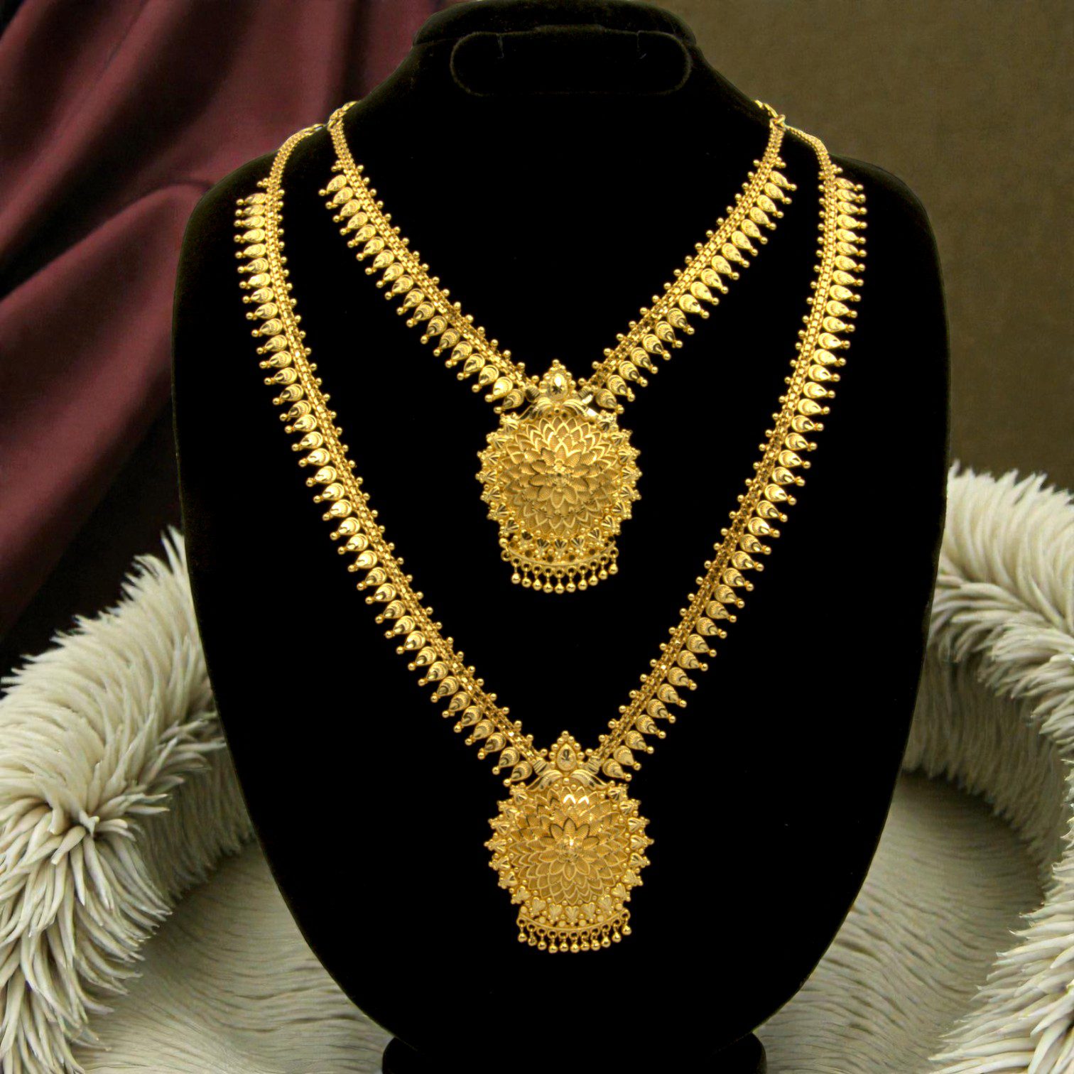 Forming Gold Plated Jewellery Set/Haaram Set