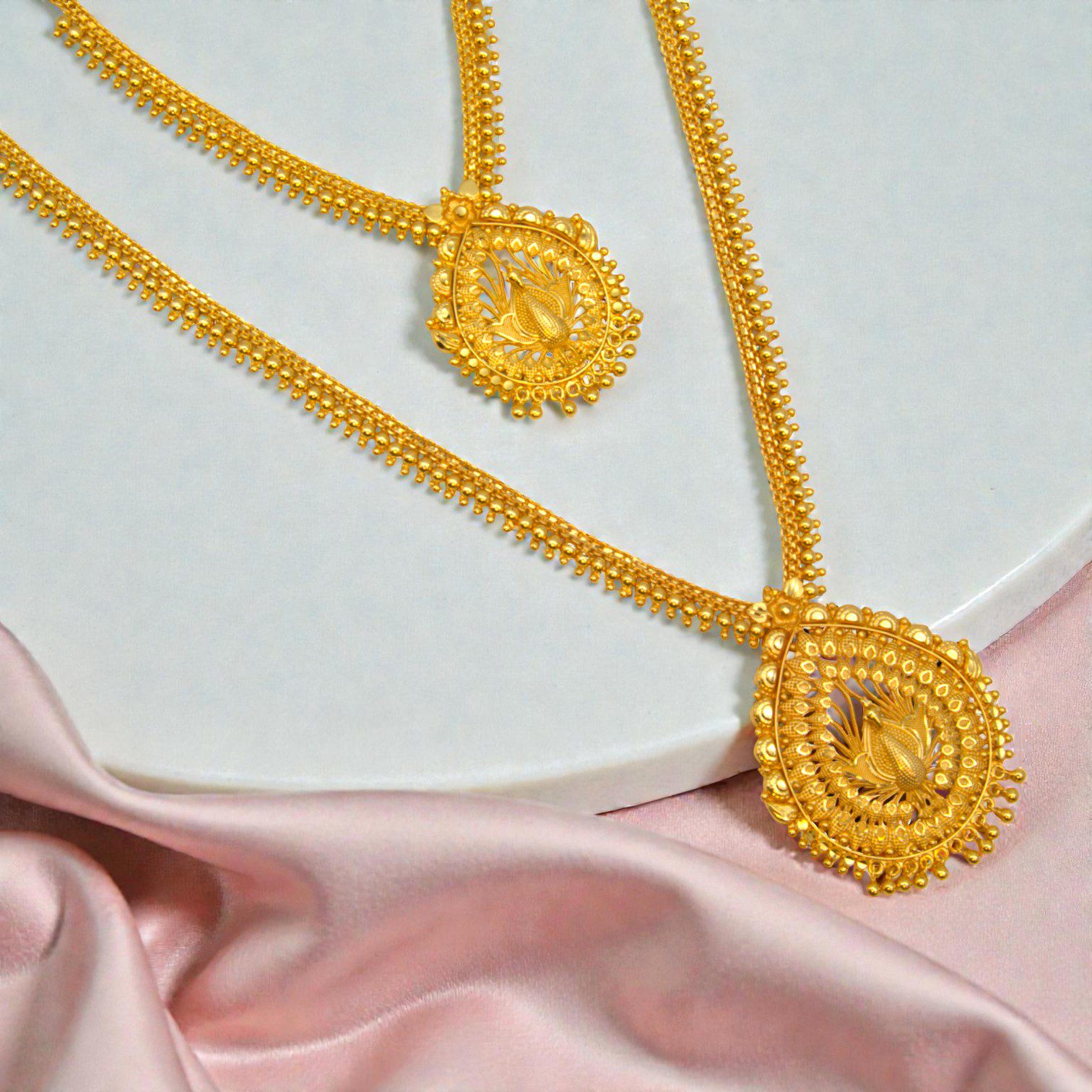 Forming Gold Plated Jewellery Set/Haaram Set