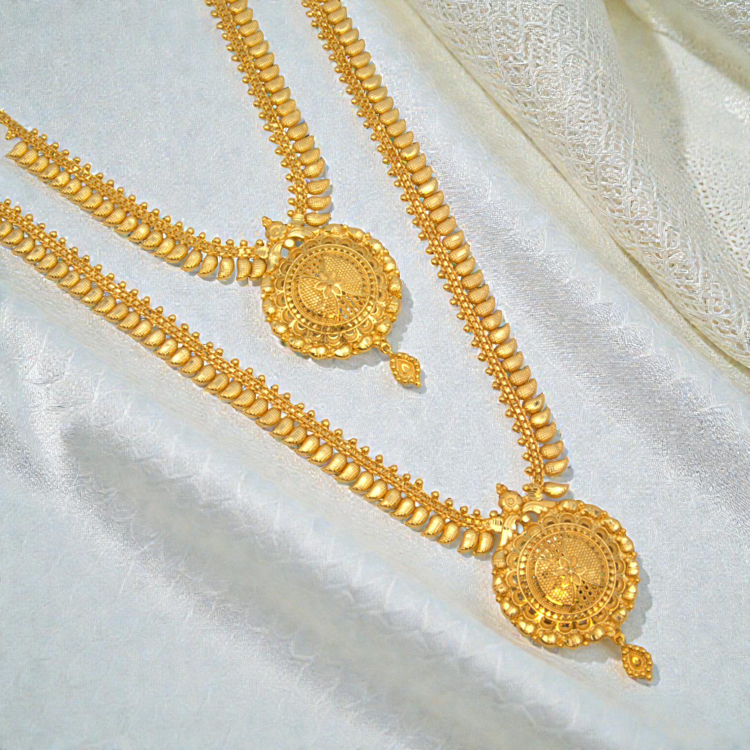 Forming Gold Plated Jewellery Set/Haaram Set