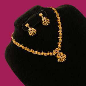 1 Gram Gold Plated Peacock Designed Jewellery Set/Necklace Set