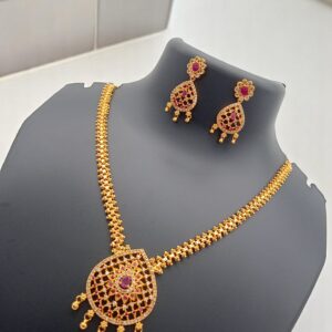 1 Gram Gold Plated AD Jewellery Set/Necklace Set