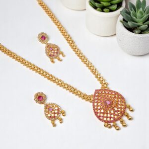 1 Gram Gold Plated AD Jewellery Set/Necklace Set