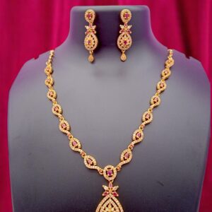 1 Gram Gold Plated AD Jewellery Set/Necklace Set