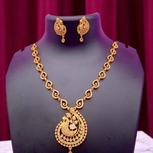 1 Gram Gold Plated AD Jewellery Set/Necklace Set