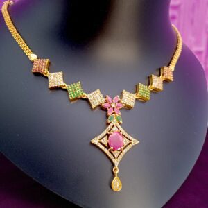 1 Gram Gold Plated AD Necklace