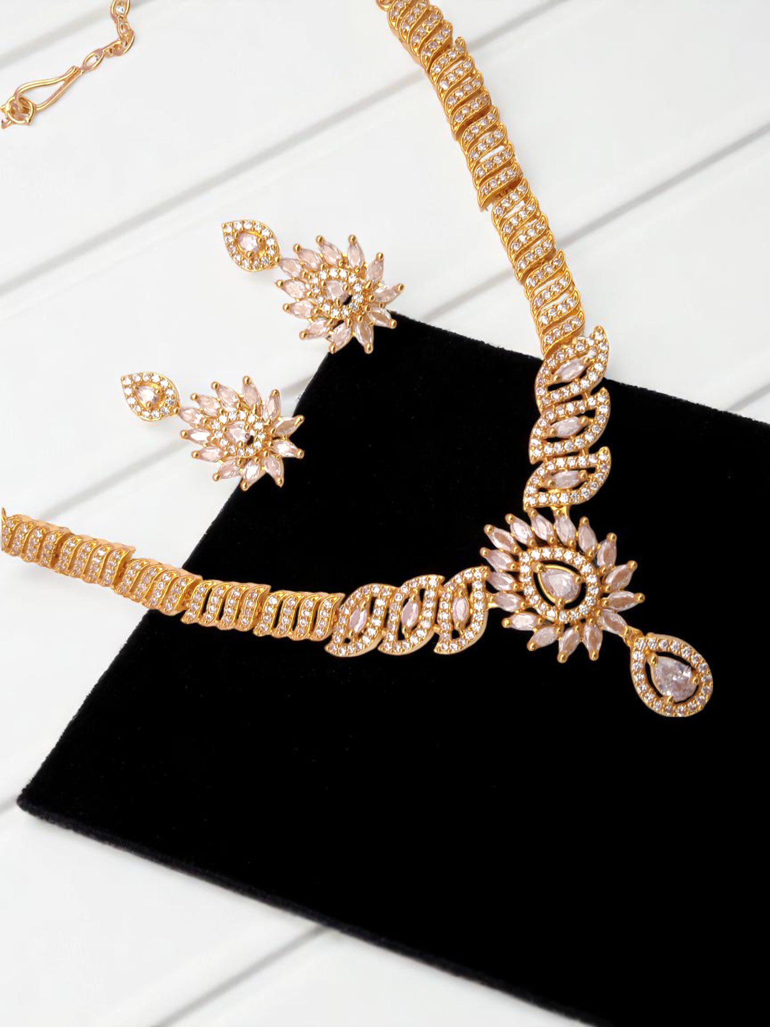 1 Gram Gold Plated AD Jewellery Set/Necklace Set