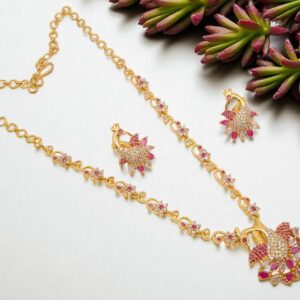 1 Gram Gold Plated AD Jewellery Set/Necklace Set