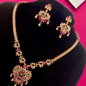 1 Gram Gold Plated AD Jewellery Set/Necklace Set