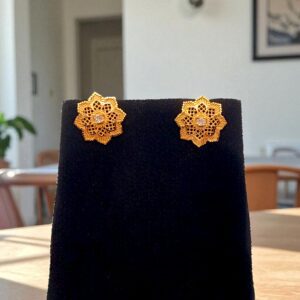 Forming Gold Plated Floral Stud Earring