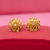 Forming Gold Plated Floral Stud Earring