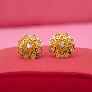 Forming Gold Plated Floral Stud Earring