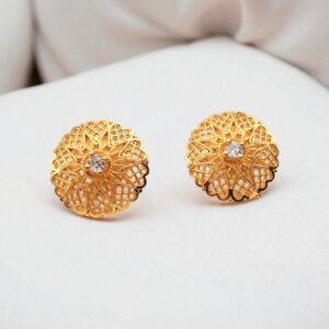 Forming Gold Plated Floral Stud
