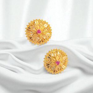 Forming Gold Plated Floral Stud