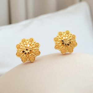 Forming Gold Plated Floral Stud Earring