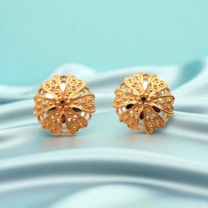 Forming Gold Plated Floral Stud Earring