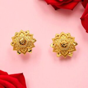 Forming Gold Plated Floral Stud Earring