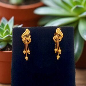 Forming Gold Plated Peacock Drop Earring