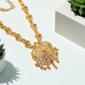 1 Gram Gold Plated AD Necklace