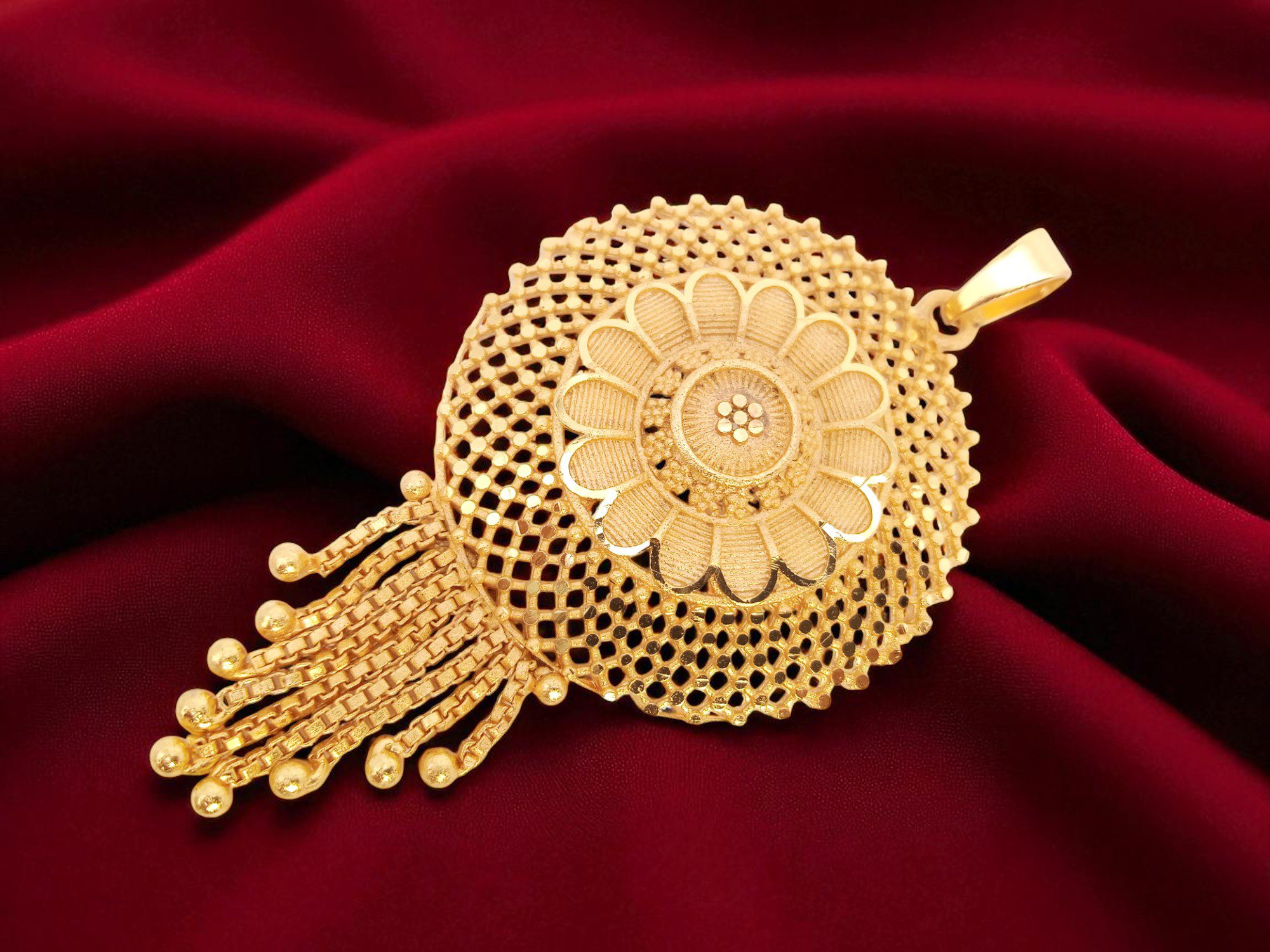 Forming Gold Plated Big Floral Dollar