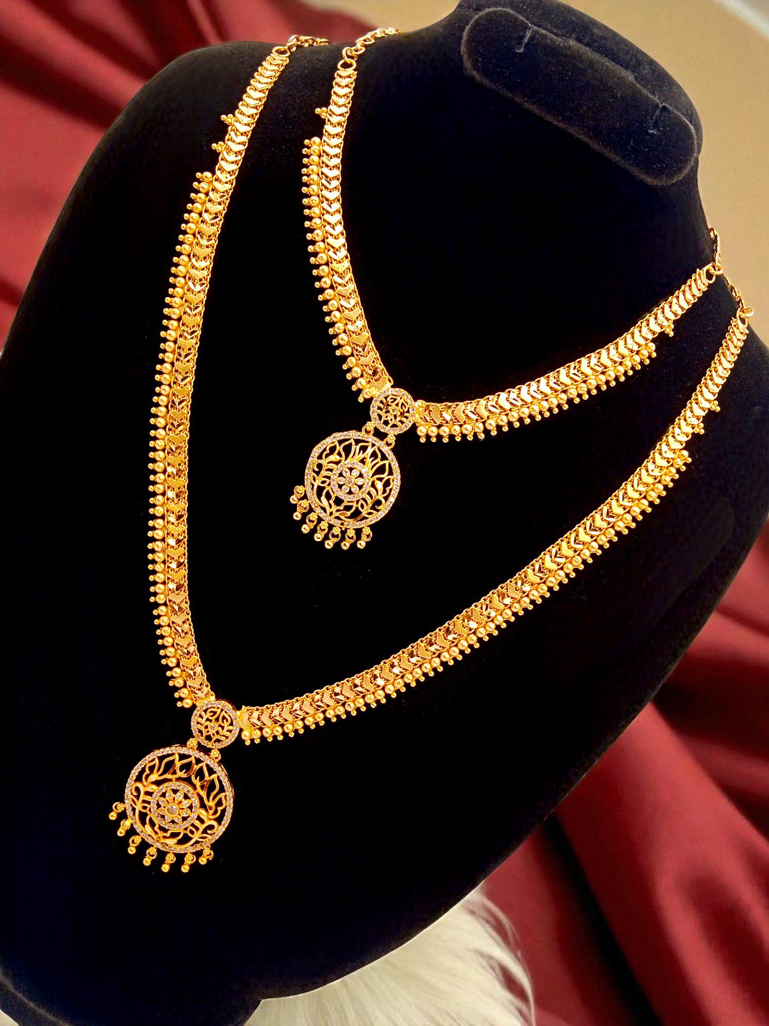 Forming Gold Plated Jewellery Set/Haaram Set