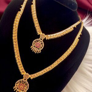 Forming Gold Plated Jewellery Set/Haaram Set