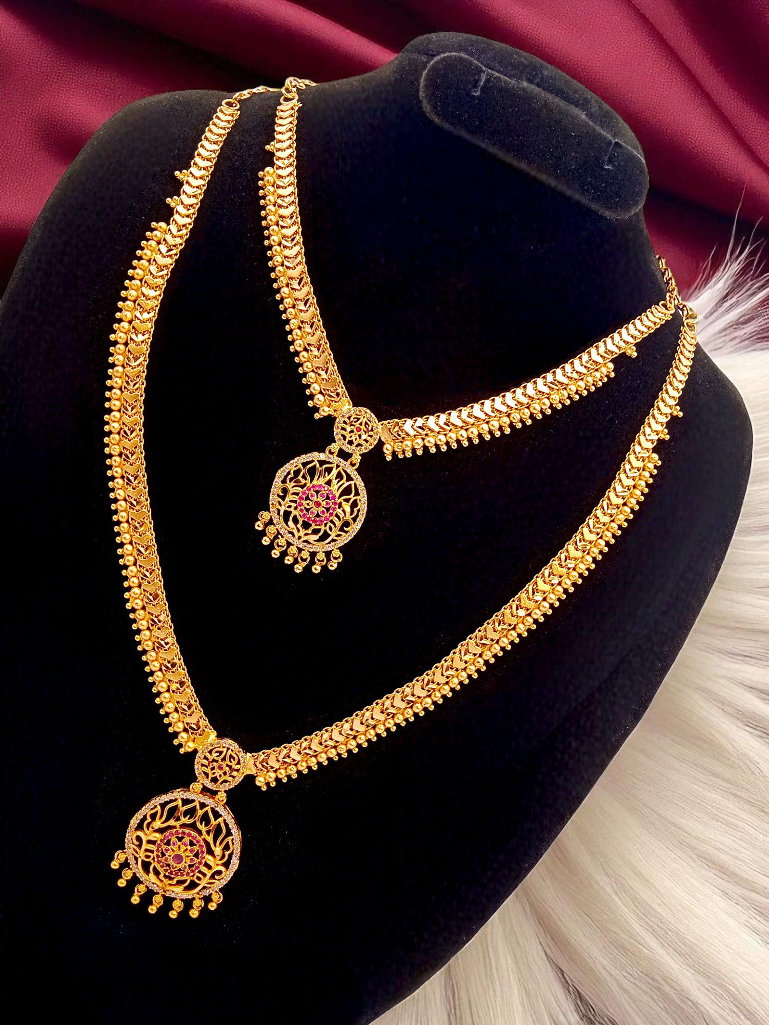 Forming Gold Plated Jewellery Set/Haaram Set