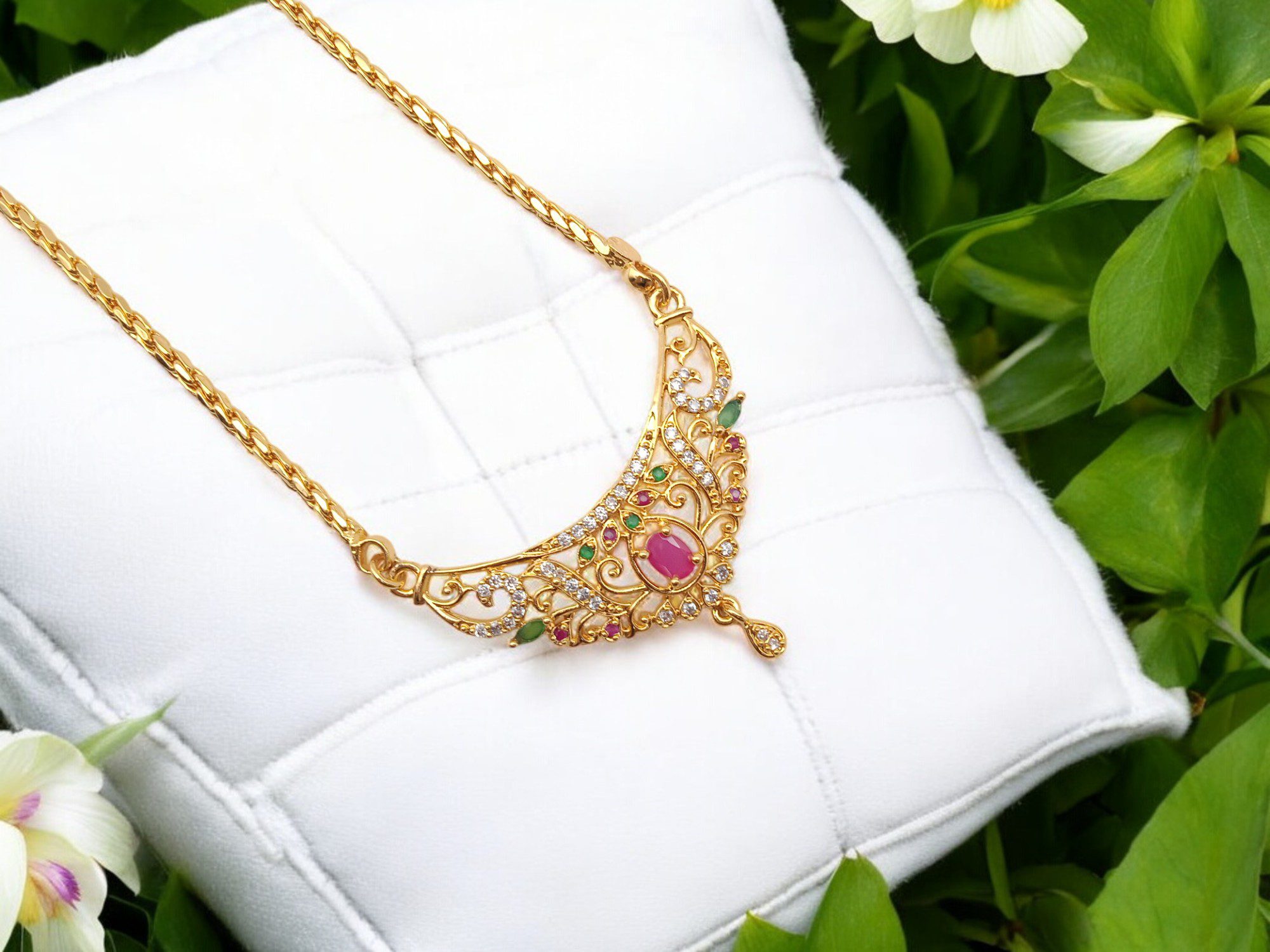 1 Gram Gold Plated Long Dollar Chain