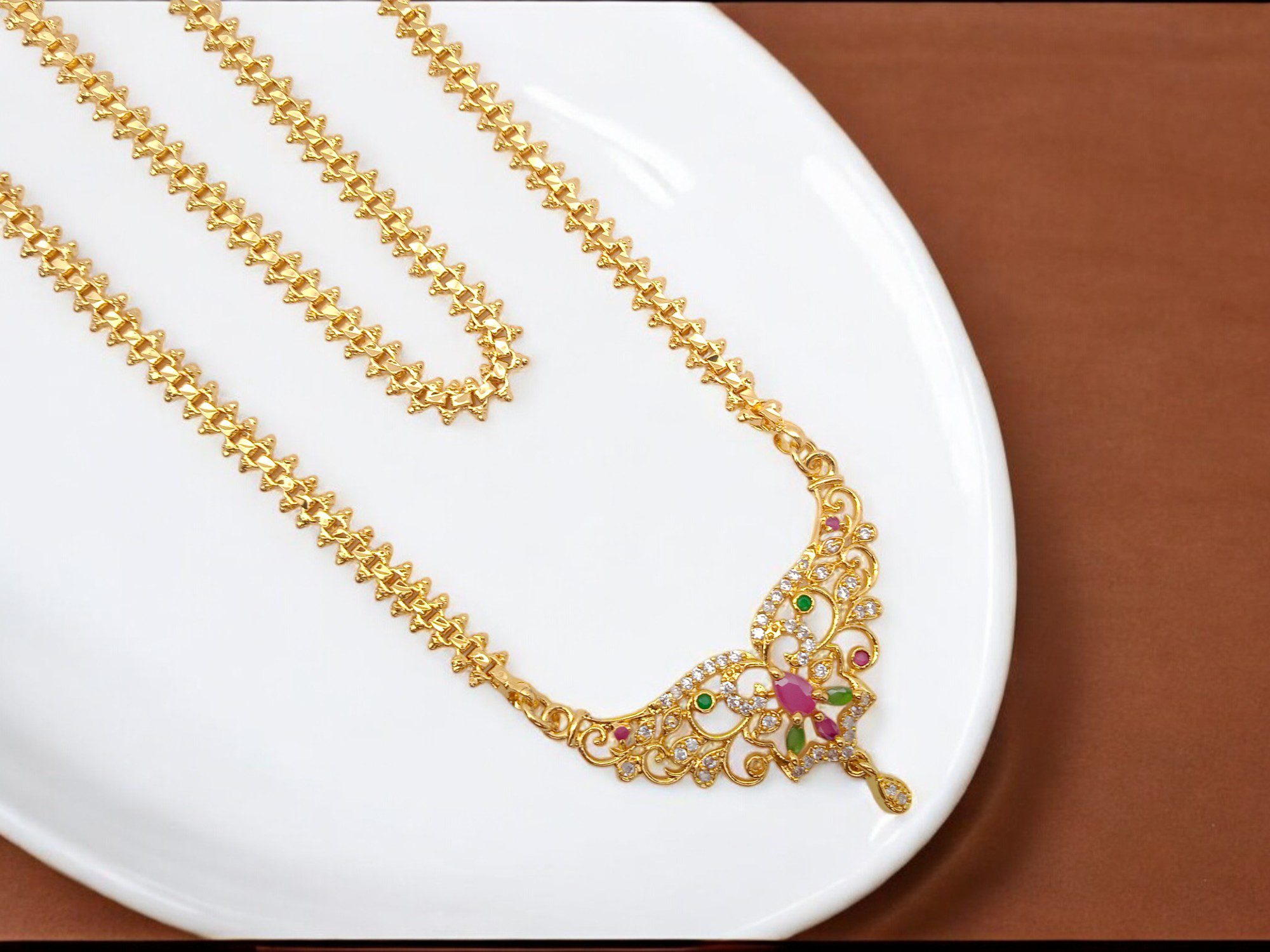 1 Gram Gold Plated Long Dollar Chain