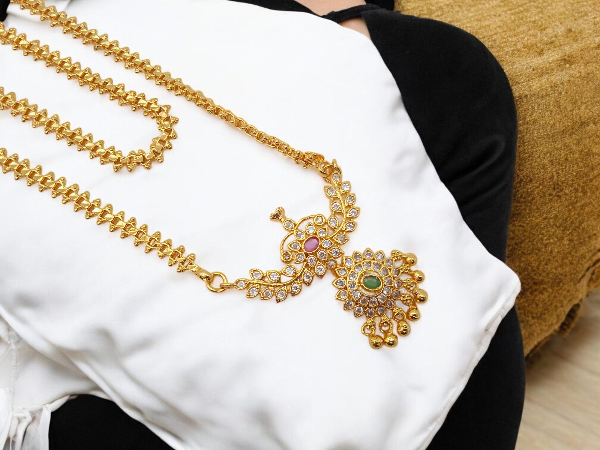 1 Gram Gold Plated Long Dollar Chain