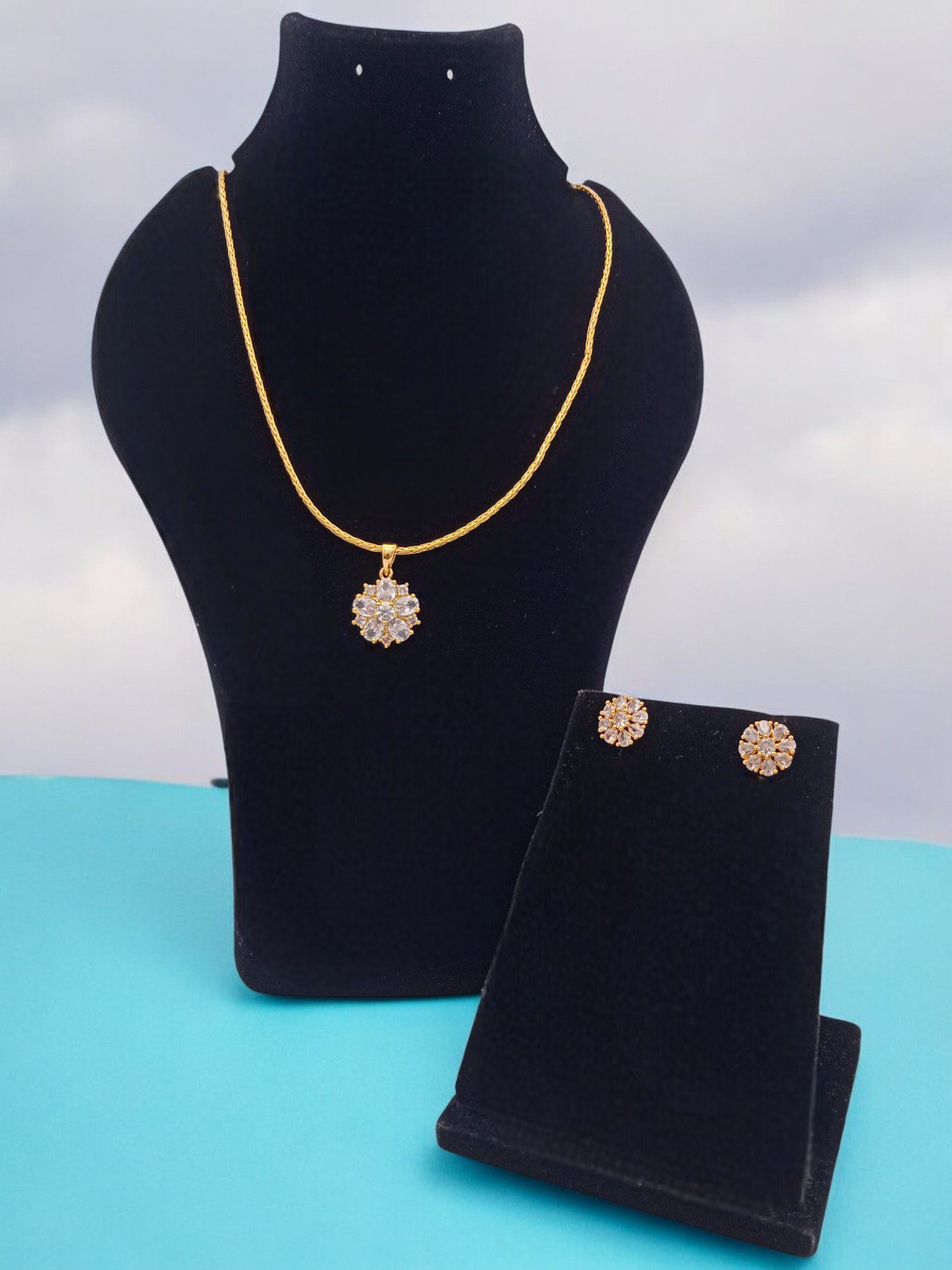 1 Gram Gold Plated Long Dollar Chain Set