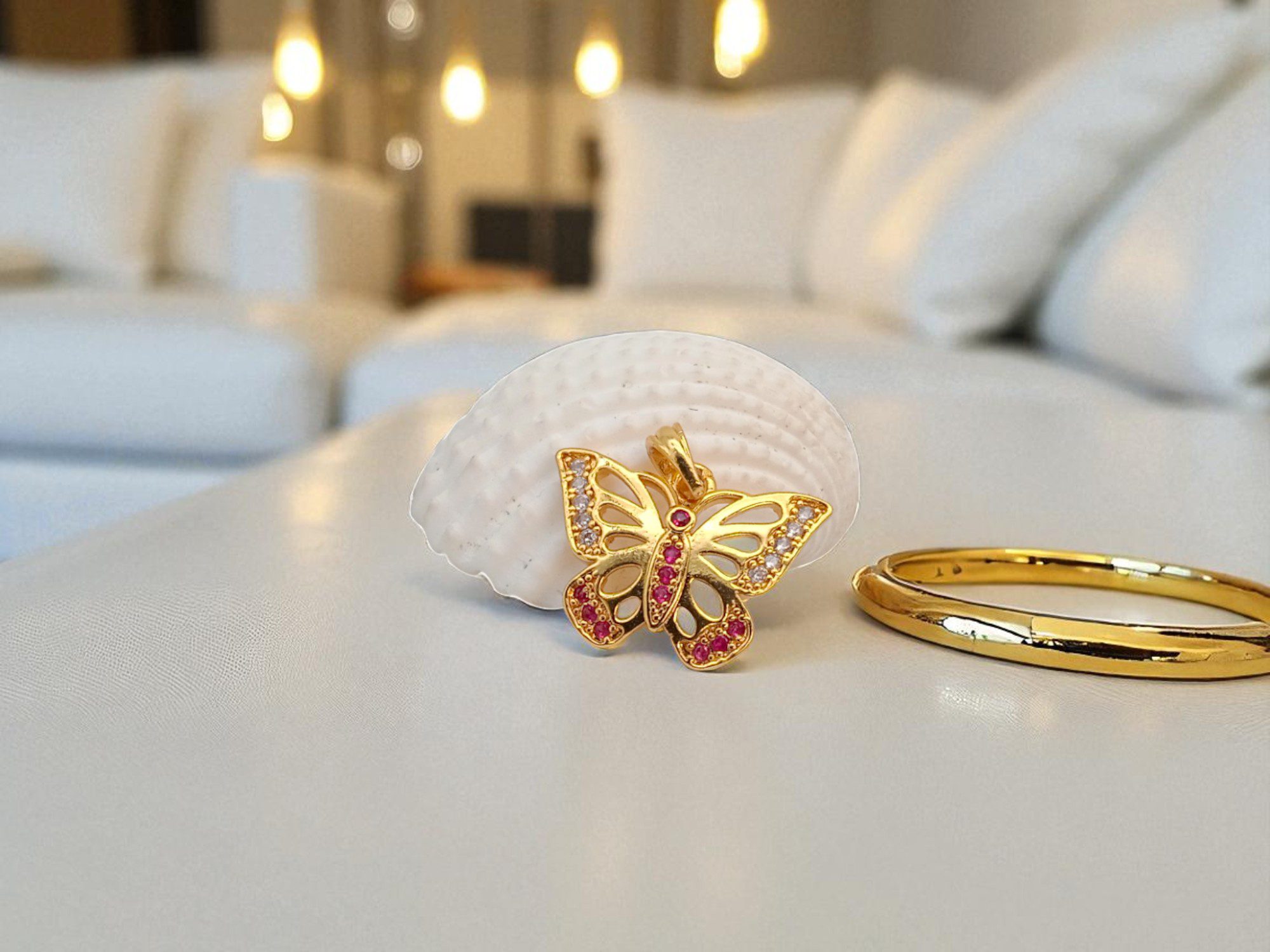 1 Gram Gold Plated Butterfly Dollar/Pendant