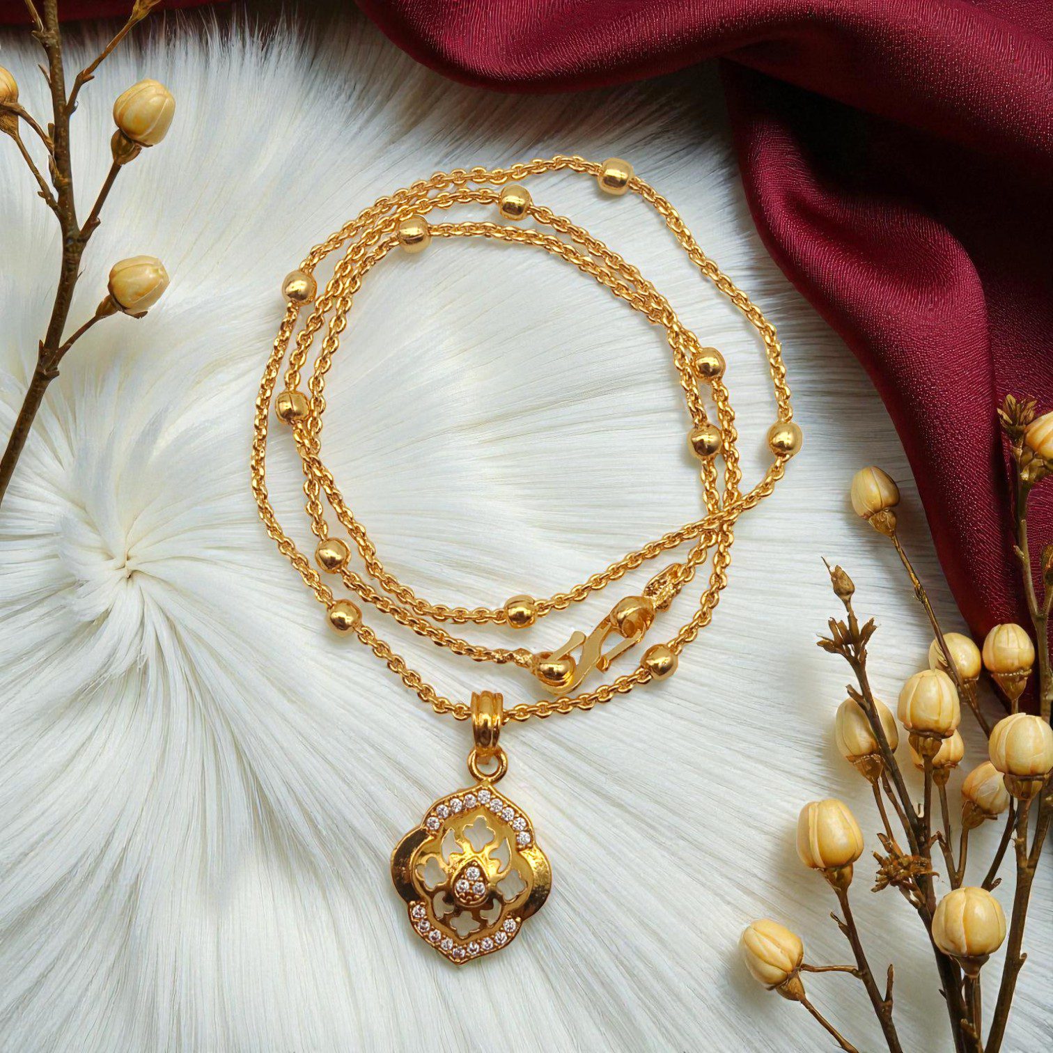 1 Gram Gold Plated Short Dollar Chain