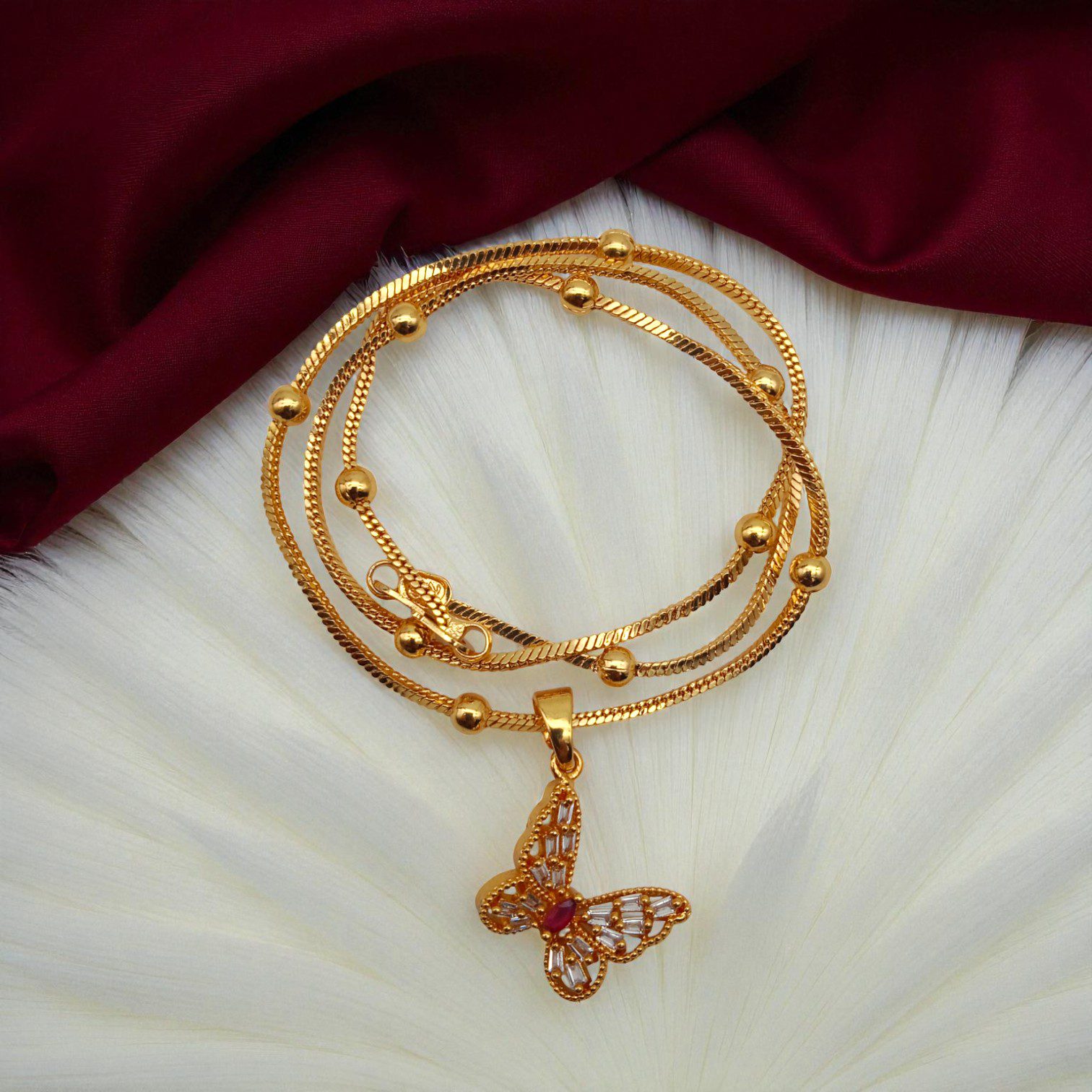 1 Gram Gold Plated Short Dollar Chain