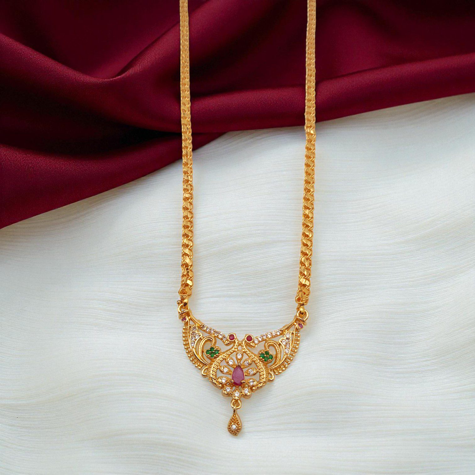 1 Gram Gold Plated Long Dollar Chain