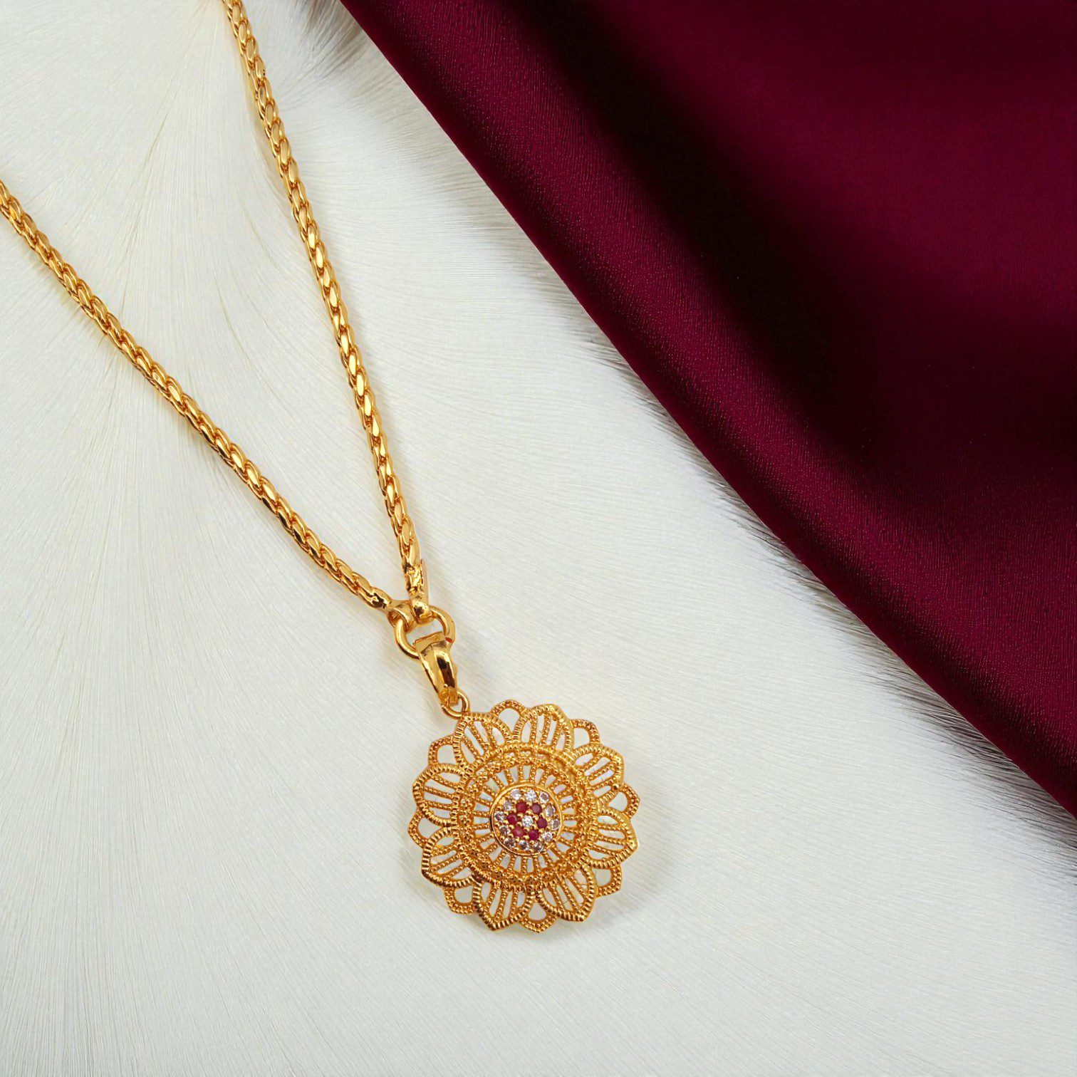 1 Gram Gold Plated Long Dollar Chain