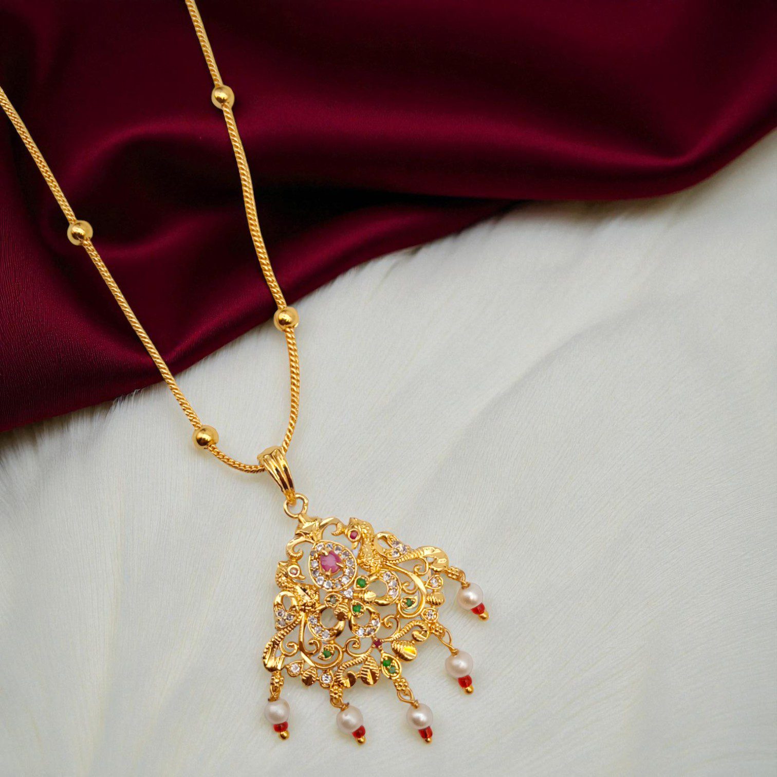 1 Gram Gold Plated Long Dollar Chain