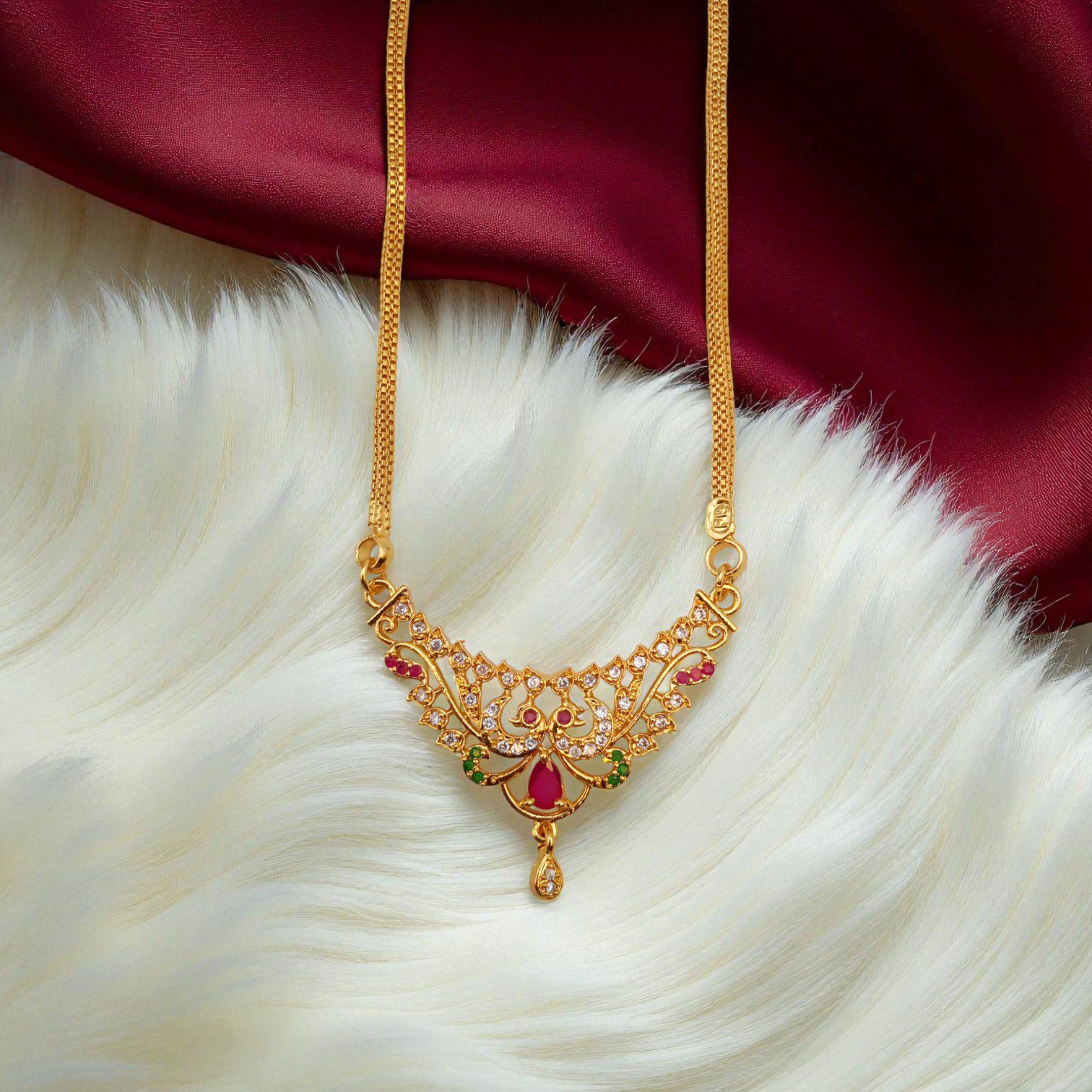 1 Gram Gold Plated Long Dollar Chain