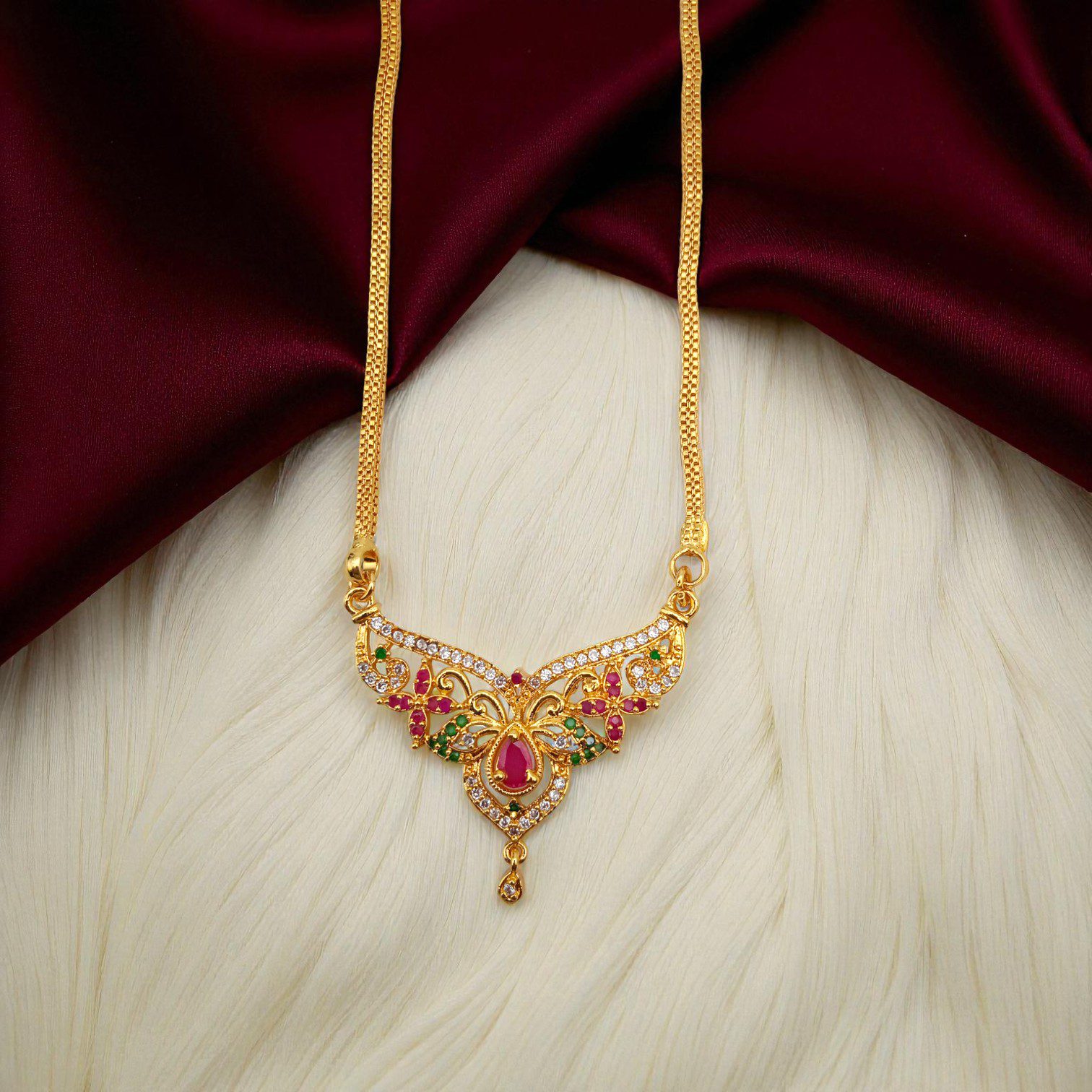 1 Gram Gold Plated Long Dollar Chain