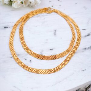 Pretty Queen – 1 Gram Gold Plated Long Chain For Women and Girls, Size – 24″ Inch, Covering Jewellery, Long Chain