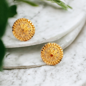 Pretty Queen - 1 Gram Gold Plated Floral Stud Earring For Women & Girls