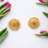 Pretty Queen - 1 Gram Gold Plated Floral Stud Earring For Women & Girls