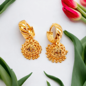 Pretty Queen - 1 Gram Gold Plated Bali/Hoop Jhumki Earring For Women & Girls, Covering Jewellery, Earrings