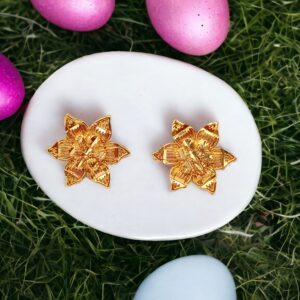 Pretty Queen - 1 Gram Gold Plated Floral Stud Earring For Women & Girls