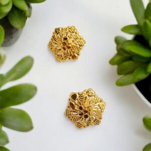 Pretty Queen - 1 Gram Gold Plated Floral Stud Earring For Women & Girls