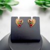 Pretty Queen - 1 Gram Gold Plated Heart AD Stone Stud Earring