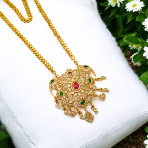 Pretty Queen - 1 Gram Gold Plated Long Dollar Chain For Women and Girls, Size - 24" Inch, Covering Jewellery, Long Chain