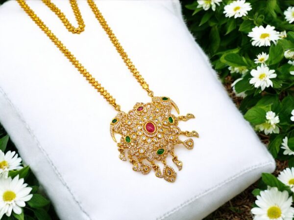 Pretty Queen - 1 Gram Gold Plated Long Dollar Chain For Women and Girls, Size - 24" Inch, Covering Jewellery, Long Chain