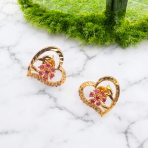 Pretty Queen - 1 Gram Gold Plated AD Stone Stud Earring