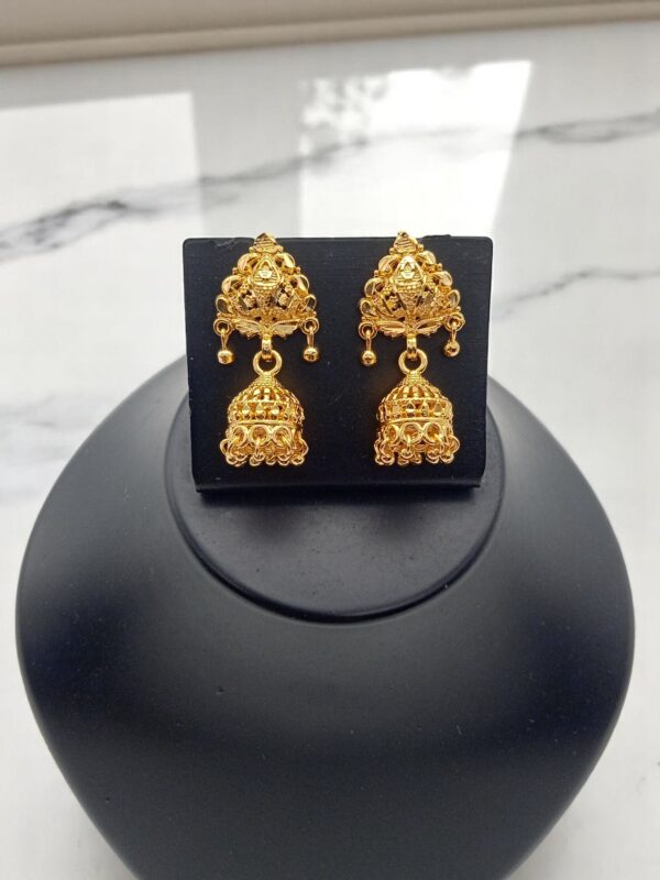 1 Gram Gold Plated Jhumki Earring For Women & Girls, Jhumka, Long Earring, Covering Jewellery
