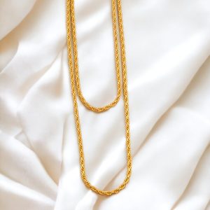 1 Gram Gold Plated Short Murukku Chain